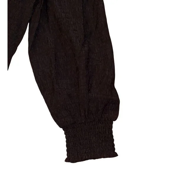 NWT BB Dakota X Steve Madden Ruston Long Sleeve V-Neck Shift Minidress Black S - Picture 4 of 8